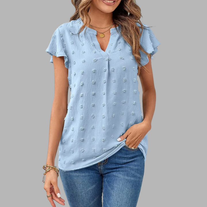 Agnès Paris | Blouse Chic en Patchwork avec Volants Kari