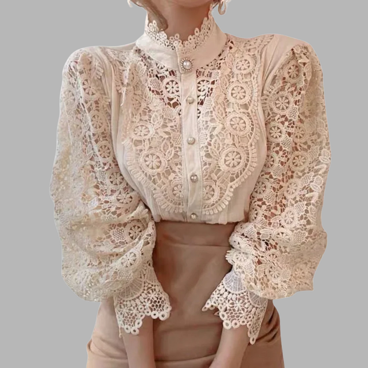 Agnès Paris | Chemise à manches longues avec dentelle et détails Tove
