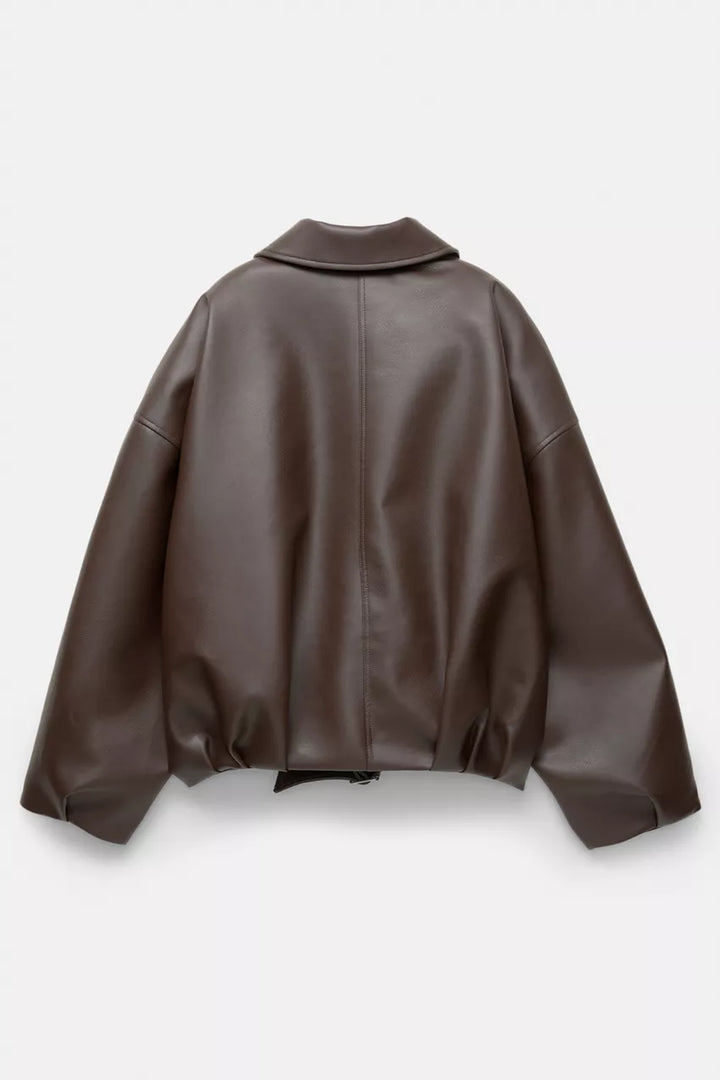 Agnès Paris | VESTE EN CUIR MARRON