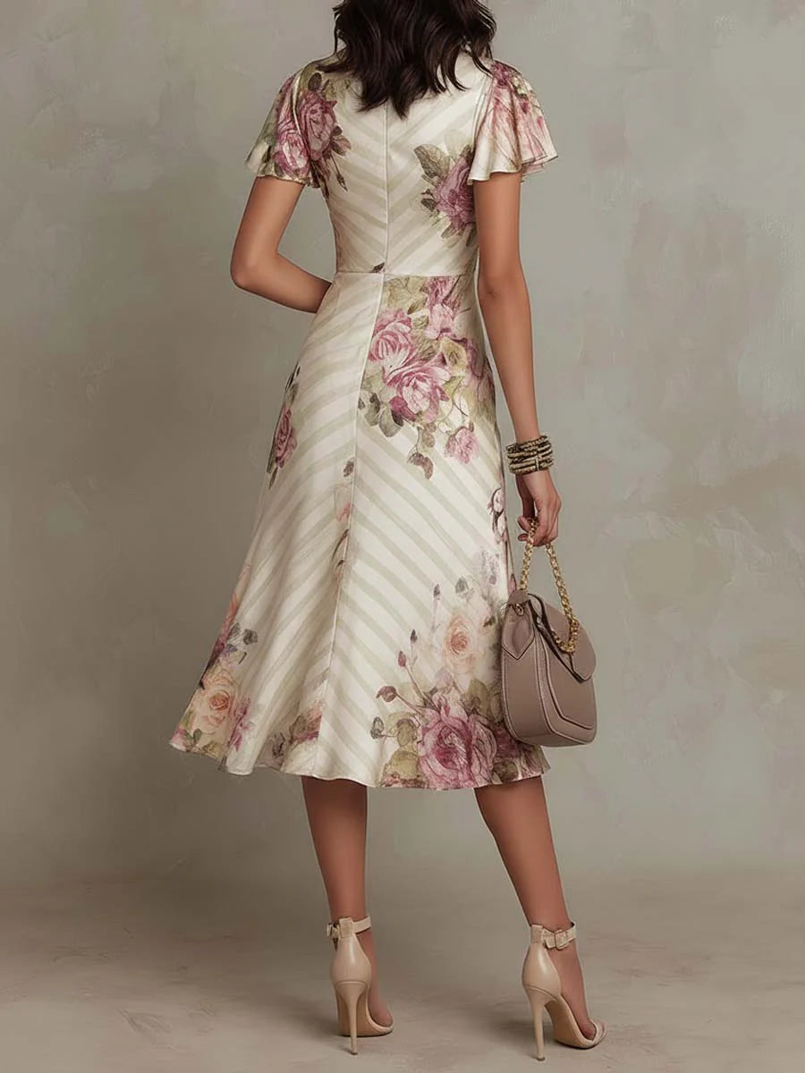 Agnès Paris | Robe Élégante Drapée Florale Camille