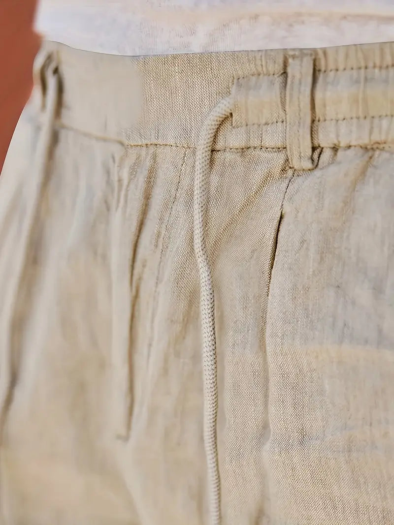 Agnès Paris | PANTALONS LARGES EN LIN AVEC CORDON