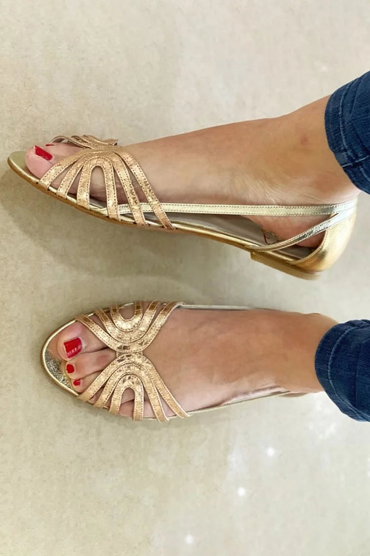 Agnès Paris | Mules Plates Dorées Aveline