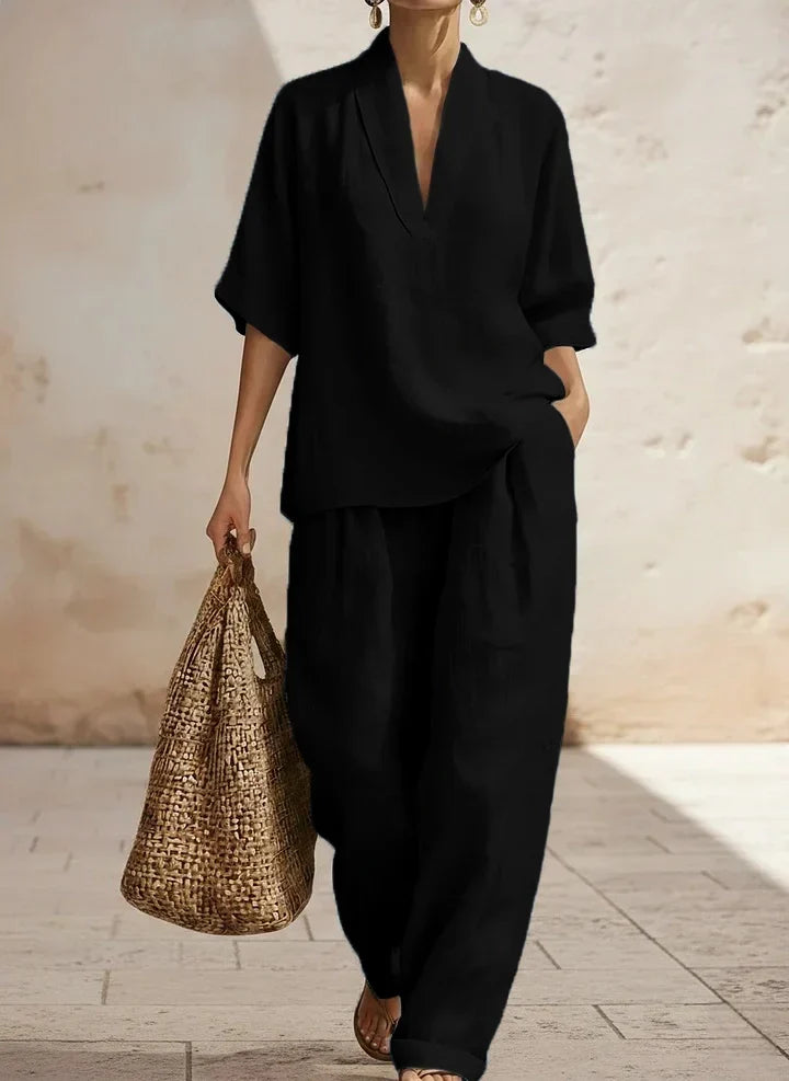 Agnès Paris | Ensemble en lin deux pièces sans effort Lilly