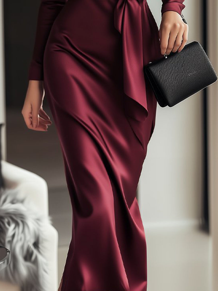 Agnès Paris | ROBE PORTEFEUILLE SATINÉE