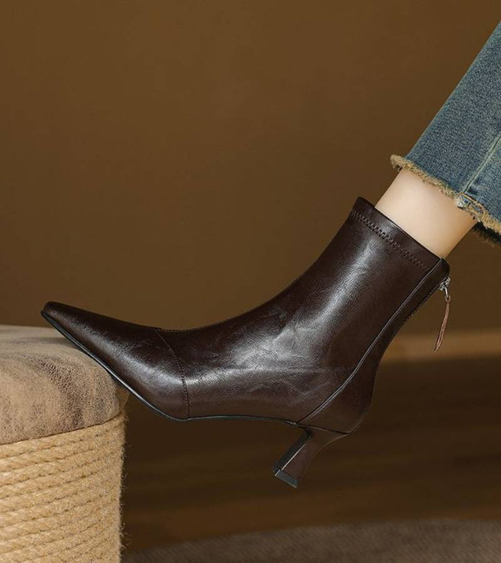 Agnès Paris | Bottines en cuir à talon élégant