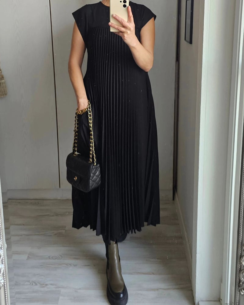 Agnès Paris | Robe Plissée Sans Manches