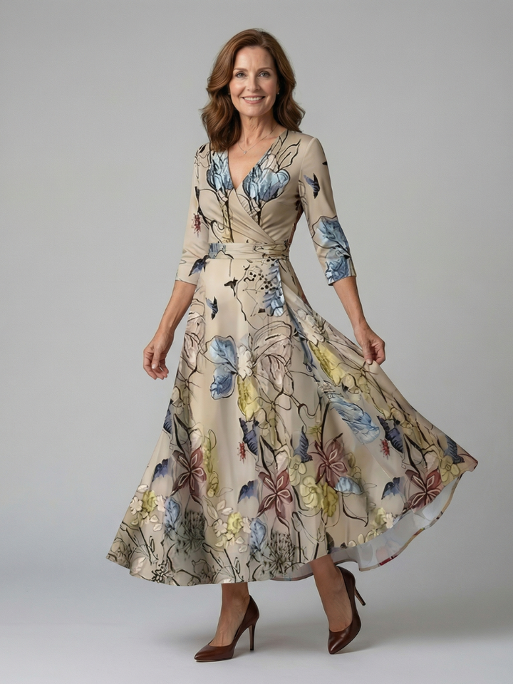 Agnès Paris | Robe Midi Croisée à Col Celine