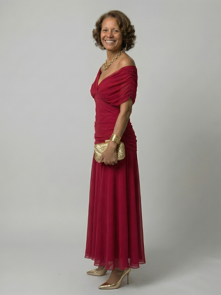 Agnès Paris | Robe Midi Décontractée à Épaules Dénudées Calen