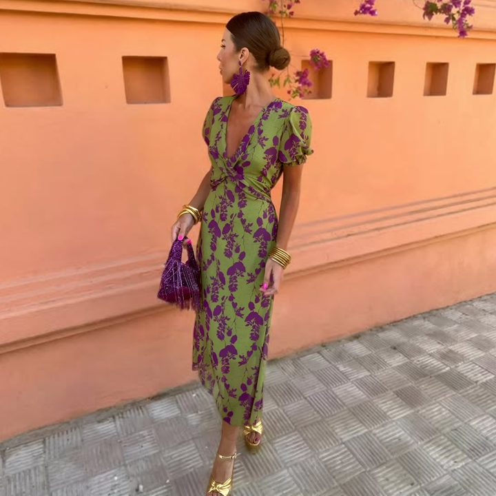 Agnès Paris | Robe Longue Fleurie Verte Manon