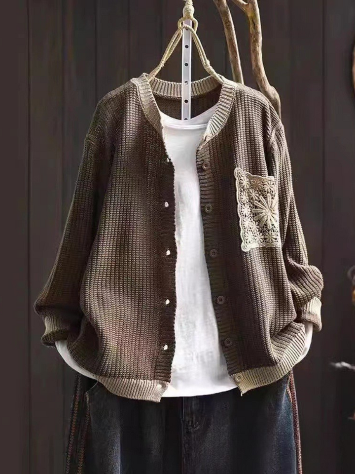 Agnès Paris | Cardigan Maille Gaufrée à Poches Sandrine