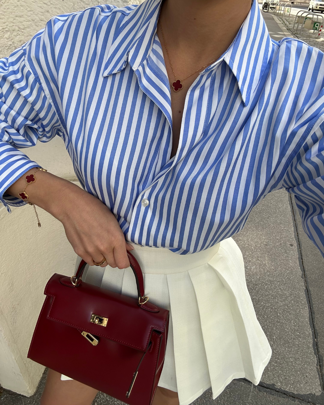 Agnès Paris | MINI SAC EN CUIR BORDEAUX ÉLÉGANT
