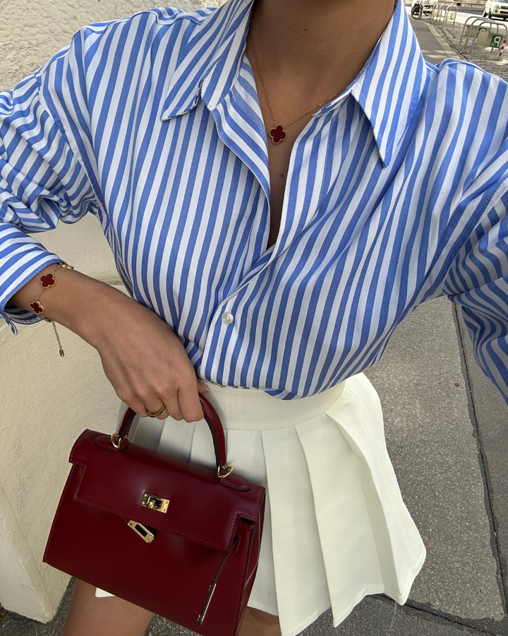 Agnès Paris | MINI SAC EN CUIR BORDEAUX ÉLÉGANT