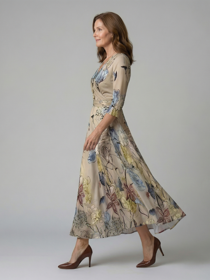 Agnès Paris | Robe Midi Croisée à Col Celine