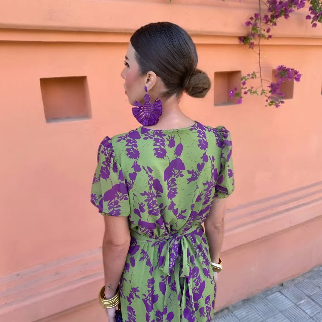 Agnès Paris | Robe Longue Fleurie Verte Manon
