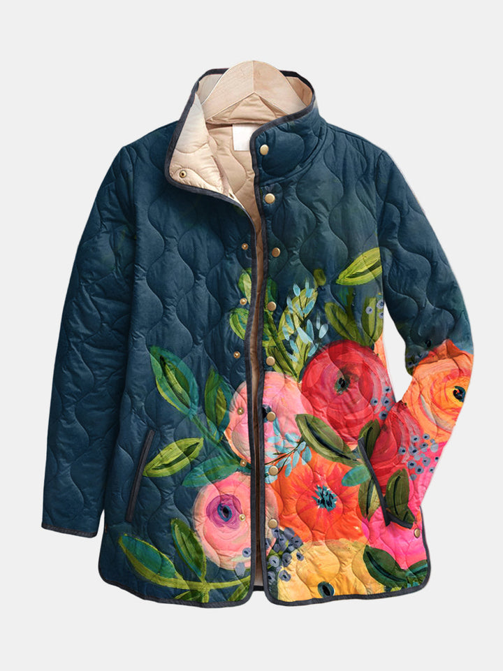 Agnès Paris | Veste Matelassée Fleurs Peintes Camille