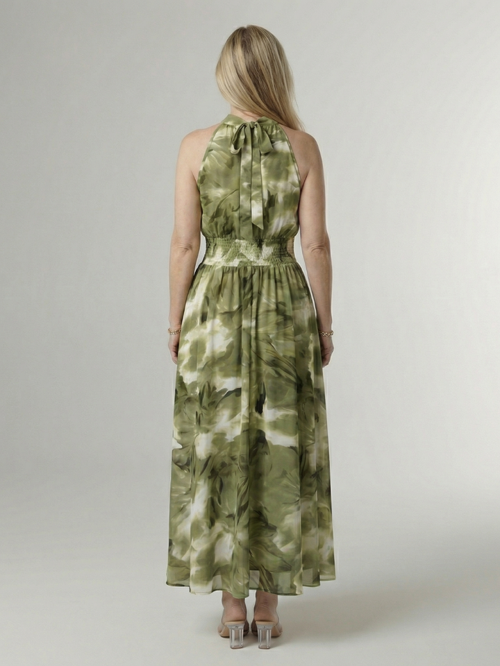 Agnès Paris | Robe Midi à Encolure Halter Froncée Sylin