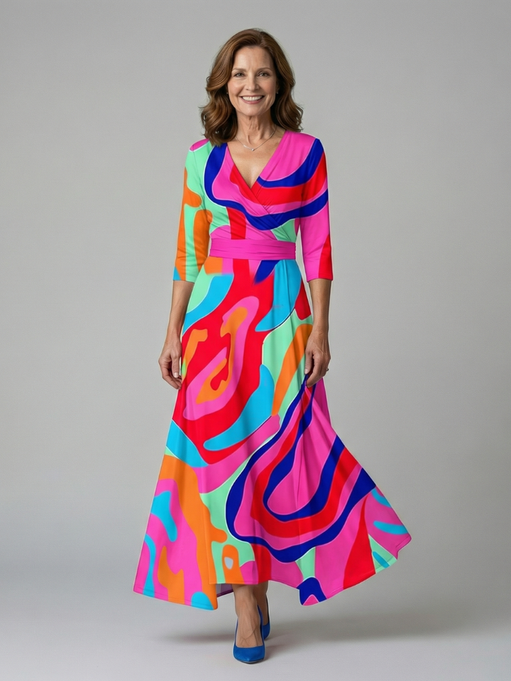 Agnès Paris | Robe Midi Croisée à Col Celine