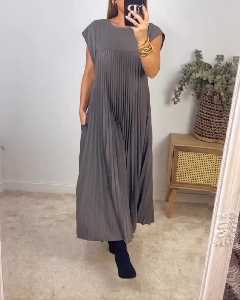 Agnès Paris | Robe Plissée Sans Manches