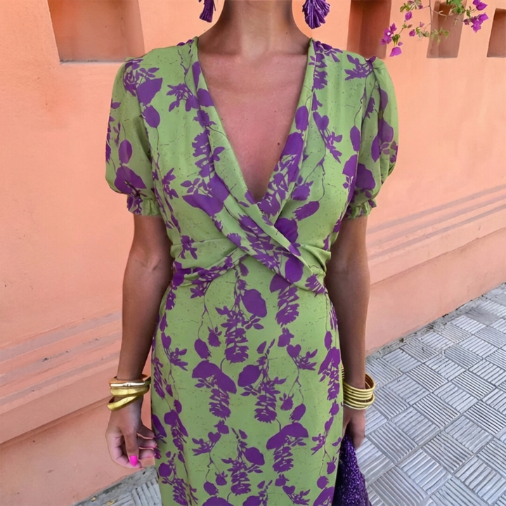 Agnès Paris | Robe Longue Fleurie Verte Manon