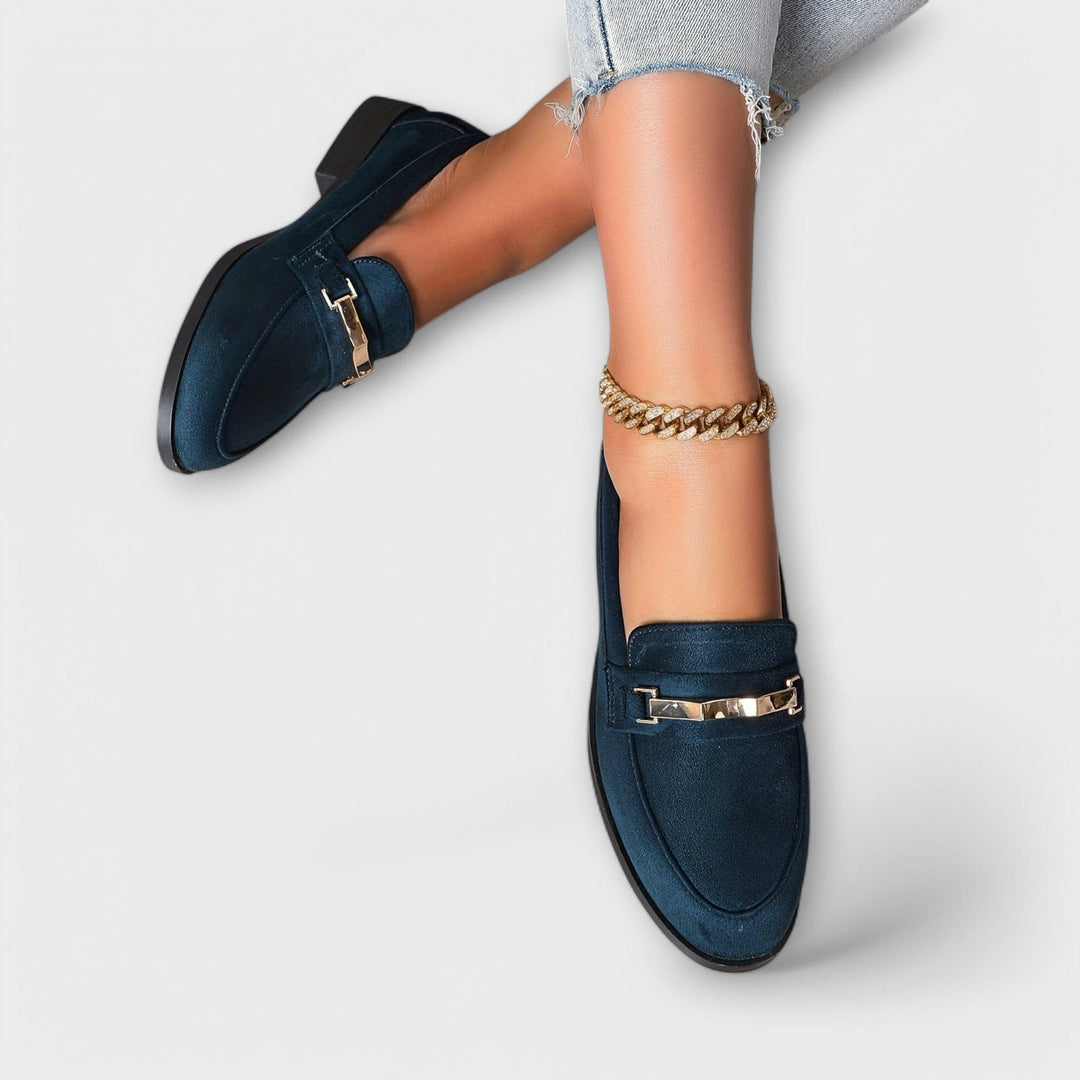 Agnès Paris | Mocassins Daim Chaîne Dorée Nathalie