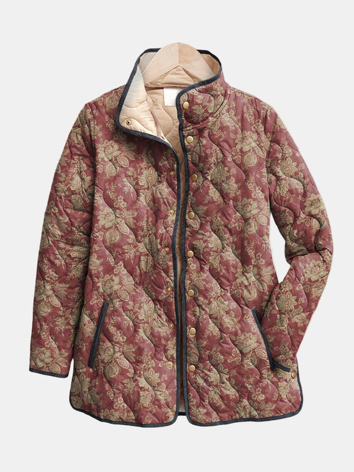 Agnès Paris | Veste Matelassée Damas Prune Sophie