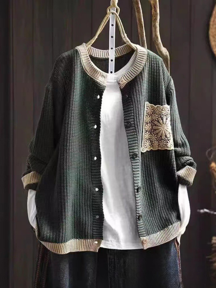 Agnès Paris | Cardigan Maille Gaufrée à Poches Sandrine