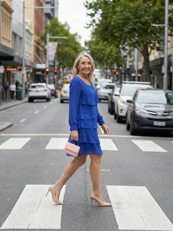 Agnès Paris | Robe à couches propre longueur genou Lila