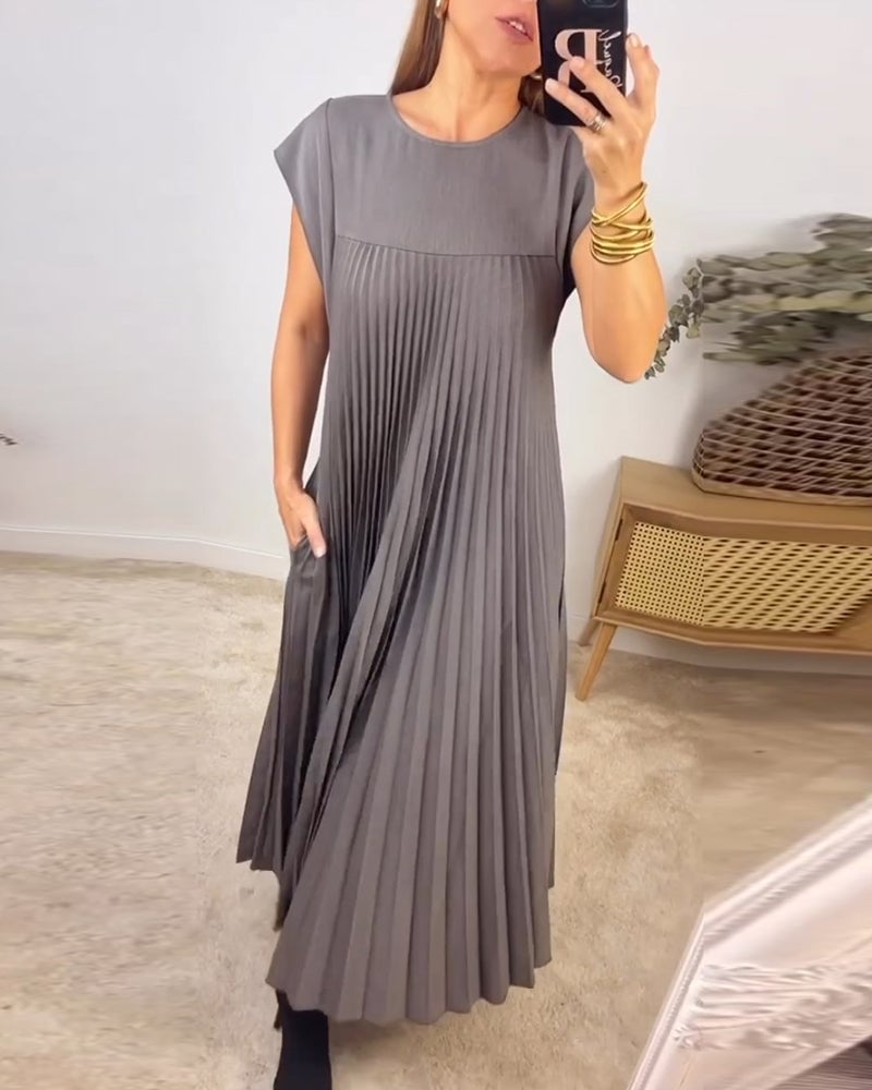 Agnès Paris | Robe Plissée Sans Manches