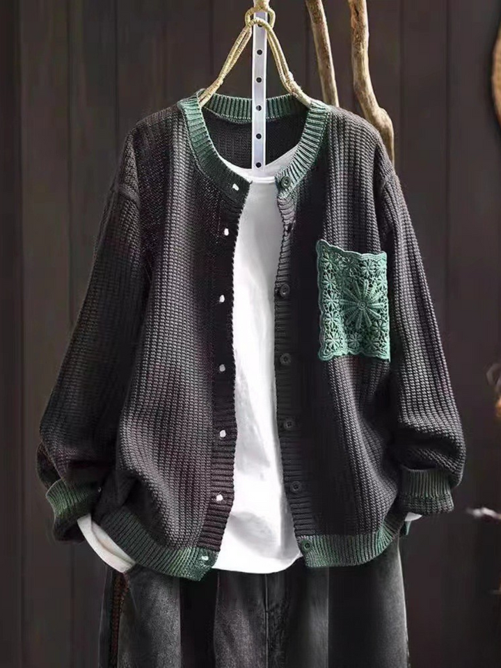 Agnès Paris | Cardigan Maille Gaufrée à Poches Sandrine
