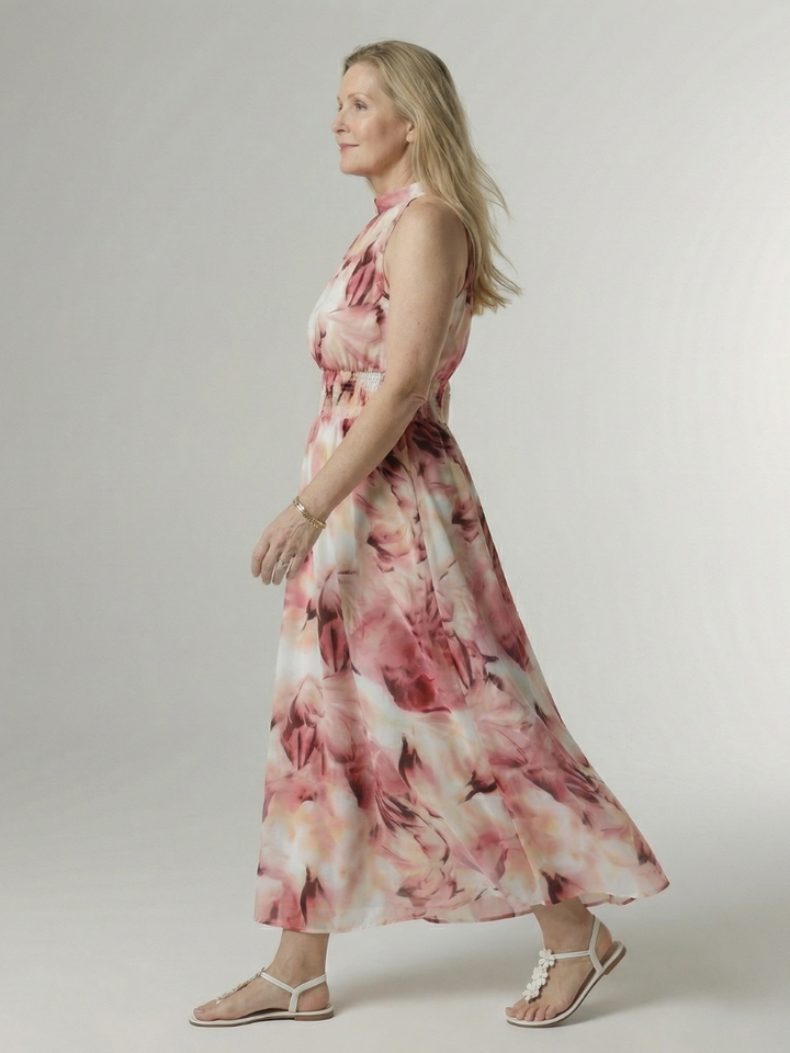 Agnès Paris | Robe Midi à Encolure Halter Froncée Sylin