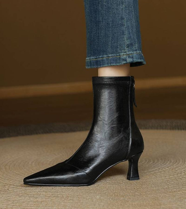 Agnès Paris | Bottines en cuir à talon élégant