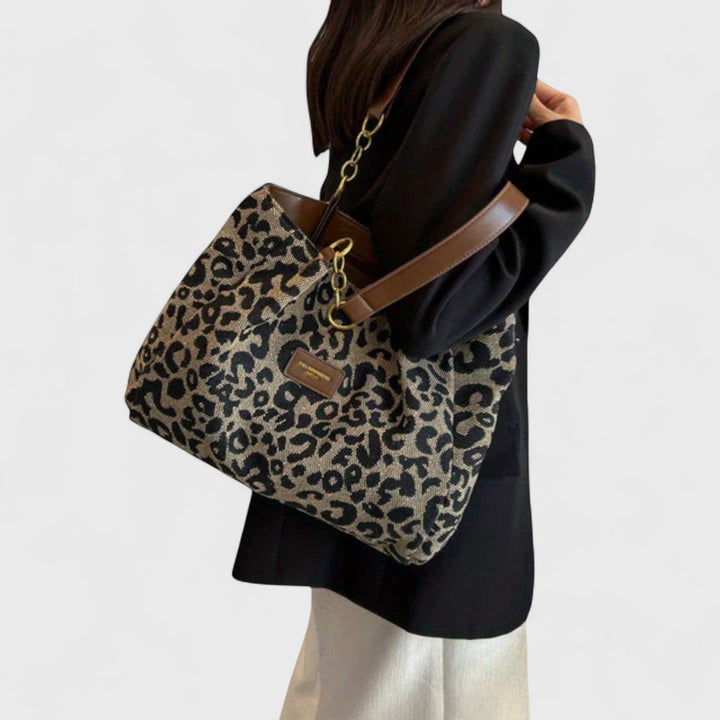 Agnès Paris | SAC SHOPPING EN TOILE MOTIF LÉOPARD