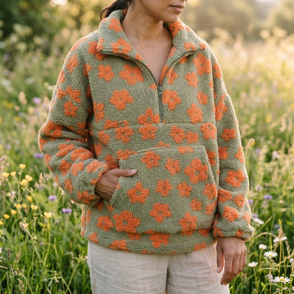 Agnès Paris | Pull Polaire Fleuri Amélie