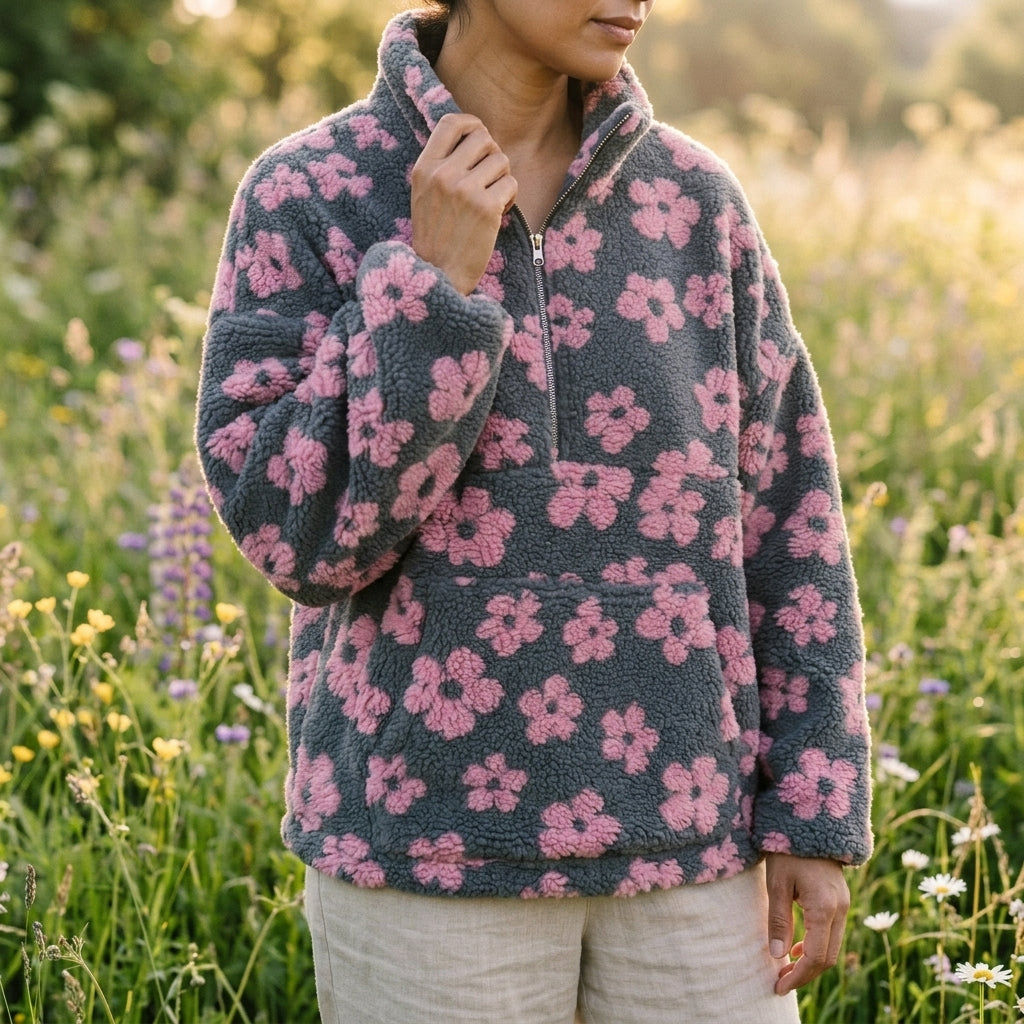 Agnès Paris | Pull Polaire Fleuri Amélie