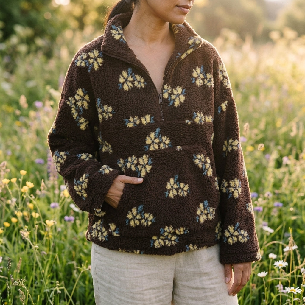 Agnès Paris | Pull Polaire Fleuri Amélie