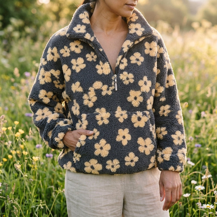 Agnès Paris | Pull Polaire Fleuri Amélie