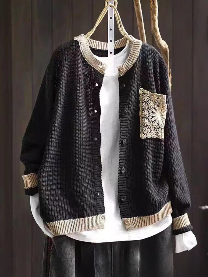 Agnès Paris | Cardigan Maille Gaufrée à Poches Sandrine