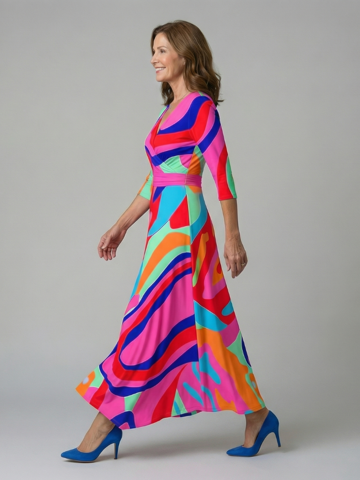 Agnès Paris | Robe Midi Croisée à Col Celine