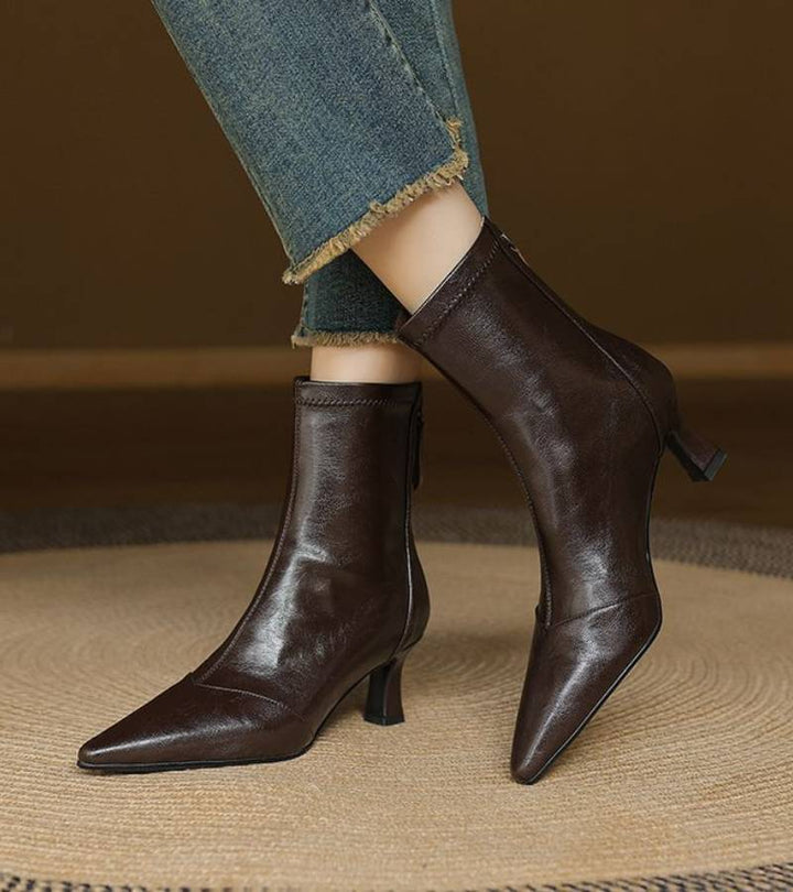 Agnès Paris | Bottines en cuir à talon élégant