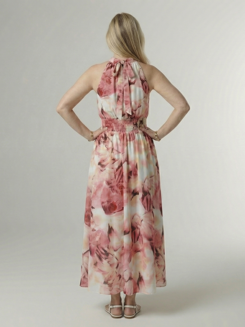 Agnès Paris | Robe Midi à Encolure Halter Froncée Sylin