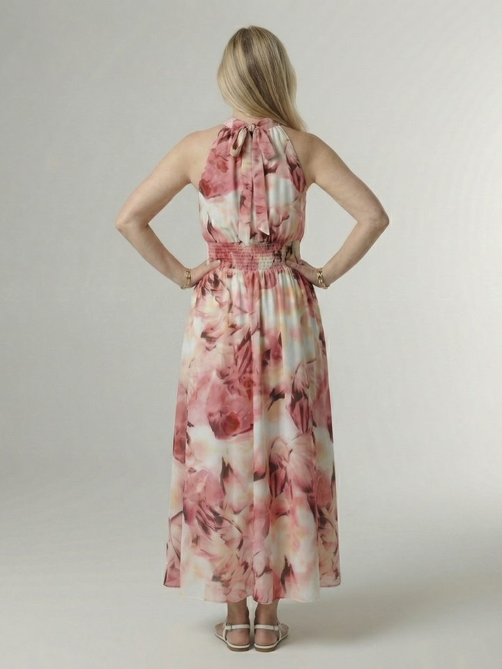 Agnès Paris | Robe Midi à Encolure Halter Froncée Sylin