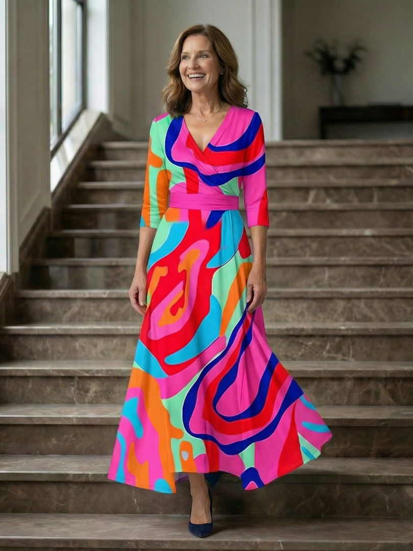 Agnès Paris | Robe Midi Croisée à Col Celine