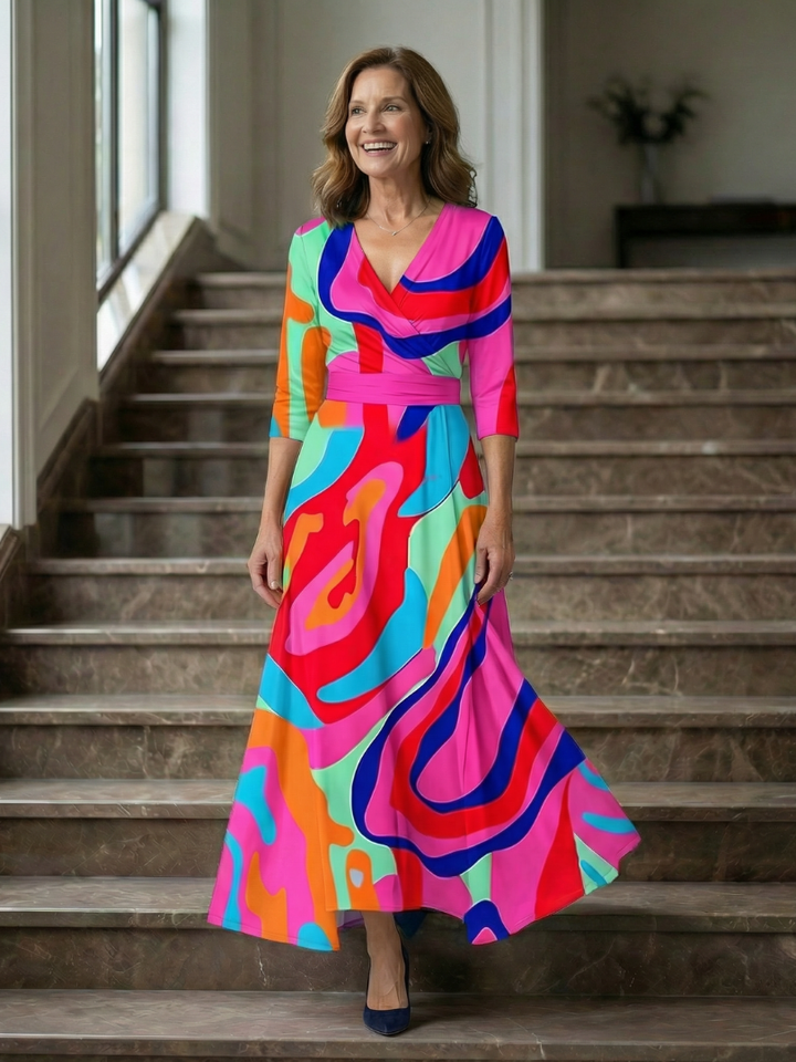 Agnès Paris | Robe Midi Croisée à Col Celine
