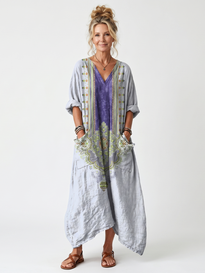 Agnès Paris | Robe Midi Brodée Contrastée Véronique