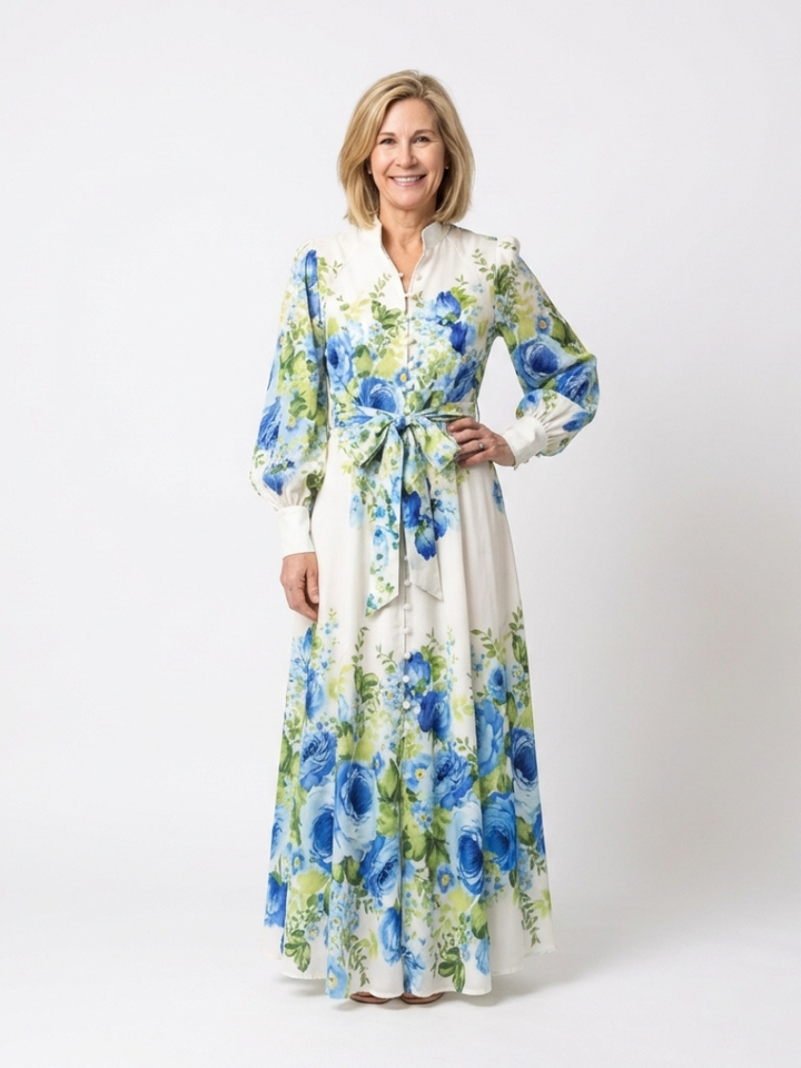 Agnès Paris | Robe Maxi à Manches Longues à Fleurs Nora