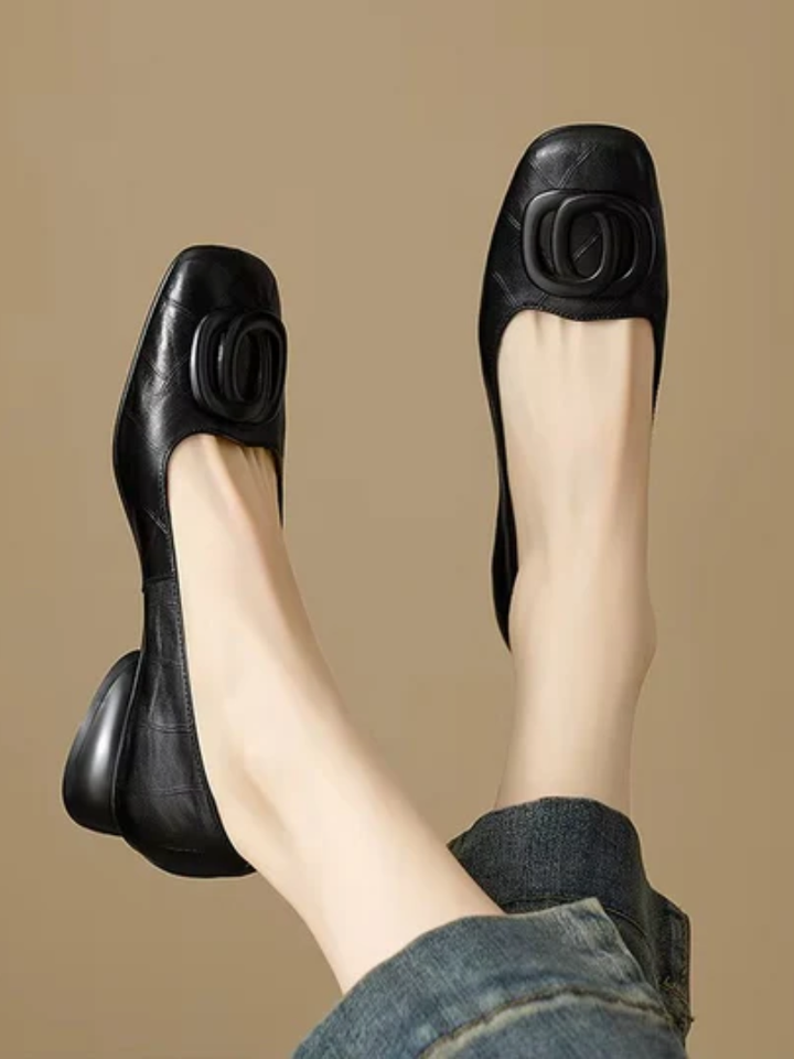 Agnès Paris | Ballerines en Cuir Bout Carré Margot