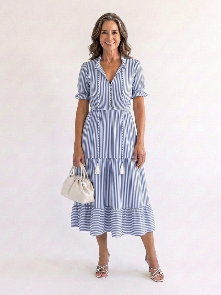 Agnès Paris | Robe midi à manches courtes Dakato