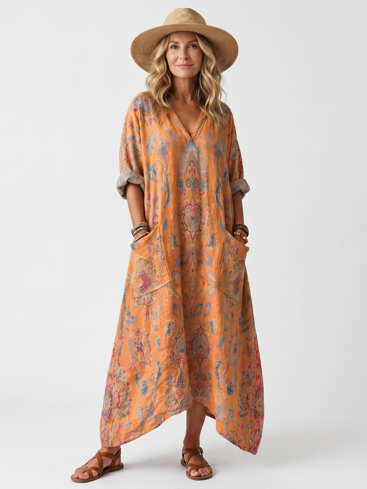 Agnès Paris | Robe Midi Imprimée à Poches Sophie