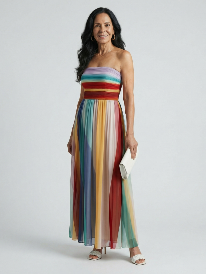 Agnès Paris | Robe Maxi à Rayures Légères Sereine
