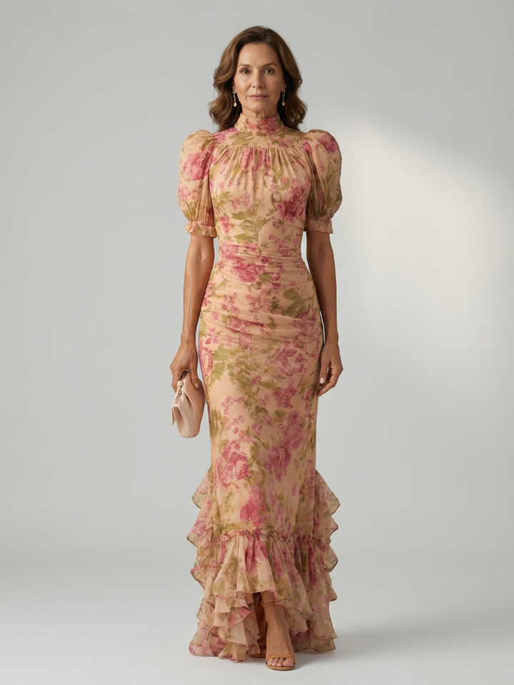 Agnès Paris | Robe Maxi à Col Montant Doux Vianne